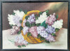 Coş cu flori de liliac - pictură &icirc;n ulei, Realism