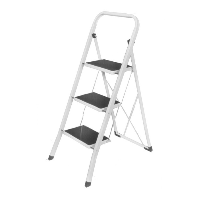 Scara metalica pliabila, 3 trepte, inaltime 105 cm, sistem antialunecare Scara metalica pliabila, 3 trepte, inaltime 105 cm, sistem antialunecare