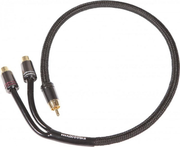 Cablu YR-RCA de &icirc;nalta calitate (pereche) de 300 mm (2x F si 1x conector M) cu SNAKE SKIN Audio System CarStore Technology