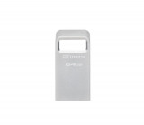 Cumpara ieftin USB Flash Drive Kingston 64GB Data Traveler Micro, USB 3.2 Gen1, Metalic