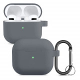 Husa pentru casti Apple AirPods 3, Kwmobile, Gri, Silicon, 56655.22