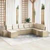 VidaXL Set de canapele pentru grădină 8 pcs Bej 319 x 209 x 85 cm
