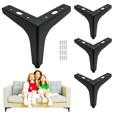 Piciorus metalic , negru mat &amp;ndash; design modern si durabil, inaltime 150mm - Picior mobila ideal pentru mobilier elegant foto