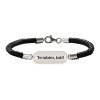 Bratara unisex piele naturala si tablita argint 925 personalizata cu text
