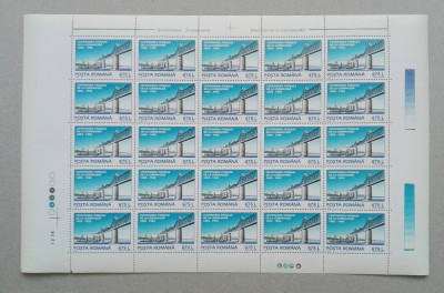 TIMBRE ROM&amp;Acirc;NIA LP1385/1995 Centenar Podul Cernavodă -COALĂ 25 timbre MNH foto