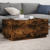 VidaXL Măsuță de cafea cu lumini LED, stejar sonoma, 90x50x40 cm