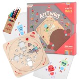 Cumpara ieftin Kit desen si trasare Kipod- Sablon rotativ Montessori, Roboti