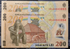 Bancnota 200 lei Romania - 2006 (2016) - serii consecutive foto