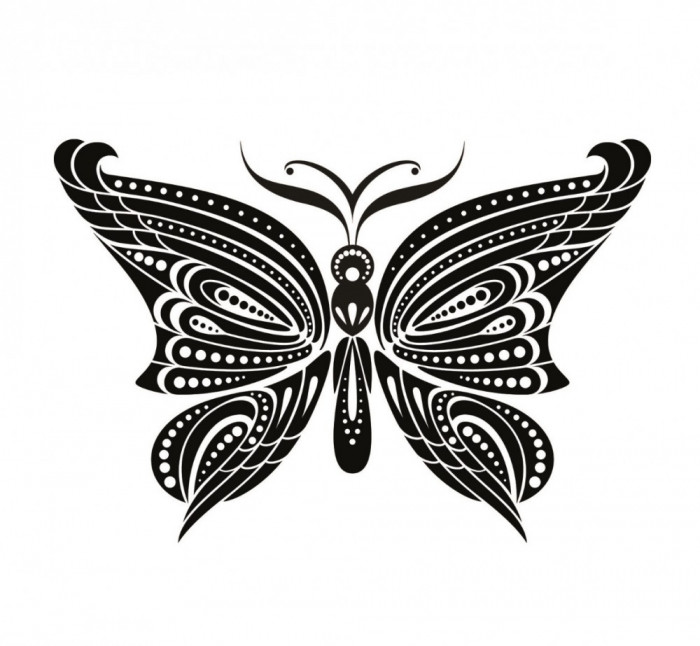 Sticker decorativ Fluture, Negru, 60 cm, 1151ST