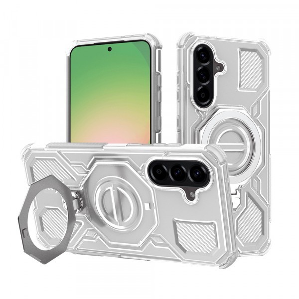 Husa pentru Samsung Galaxy A56 A566, Techsuit, Carbon Shield Pro, Alba