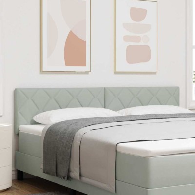 vidaXL Tăblie cap Pe perete Geometric Gri deschis 180 cm Catifea 42007274 foto