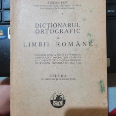 Dictionar ortografic al limbii romane, Stefan Pop, 1936 ed. a III-a cu adause