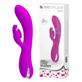 Vibrator Cu Suctiune Sam, Mov, 20.5 cm, Pretty Love