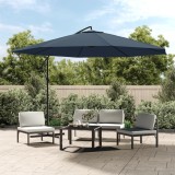 vidaXL Umbrelă Grădină Suspendată Albastru 3.5m Poliester Protecție UV Ventilație Manivelă Stabilă Rezistentă V&acirc;nt