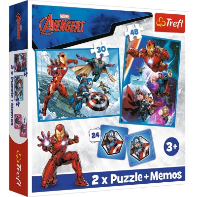 Puzzle Trefl 2in1 Memo Avengers Eroii In Actiune foto