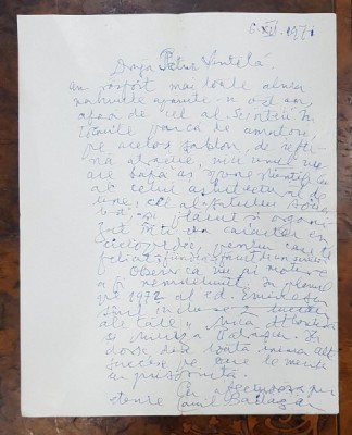 MANUSCRIS PETRU VINTILA, DATAT 1971 foto