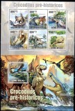 Guineea Bissau 2010, Fauna, Dinozauri, MNH, Nestampilat