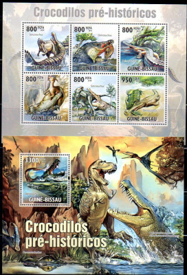 Guineea Bissau 2010, Fauna, Dinozauri, MNH foto