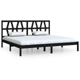 Cumpara ieftin Cadru de pat, negru, 200x200 cm, lemn masiv de pin