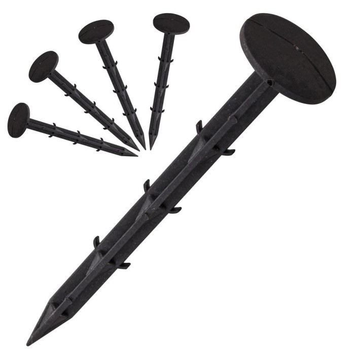 Set 50 cuie plastic fixare folii, tip ancora harpon, 150&times;32 mm, negru Household NewTrend
