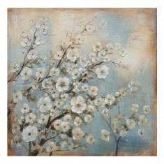 Tablou Pictat Blue/White Flowers 80x80 foto