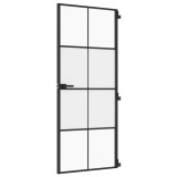 Cumpara ieftin Usa de interior negru 83x201,5 cm sticla securiz./aluminiu slim