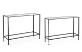 Cumpara ieftin Set 2 console otel negru sticla securizata Zelena 101.5x30.5x74h; 106.5x35.5x79h