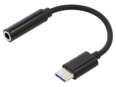 Adaptor USB-C la Jack 3,5mm, 0,12m, Negru foto