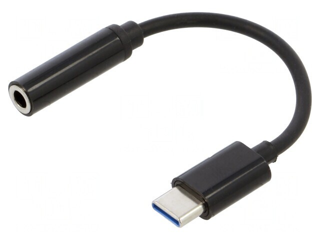 Adaptor USB-C la Jack 3,5mm, 0,12m, Negru