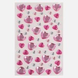 Stickere acrilice inimioare metalice CMCLASS - Argintiu, Roz, Fucsia, Marimi Variate