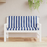Perne banca gradina, 2 buc., albastru&amp;alb, 120x50x7 cm, textil GartenMobel Dekor, vidaXL