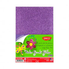 Set 10 Coli Hartie Gumata Glitter Autoadeziva A4 Daco Art, Mov, Hartie cu Sclipici, Coli Autoadezive Sclipici, Hartie cu Sclipici, Hartie Decorativa,