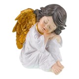 Ingeras decorativ dormind, rasina, 14x20 cm