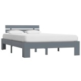 Cumpara ieftin Cadru de pat, gri, 140 x 200 cm, lemn masiv de pin