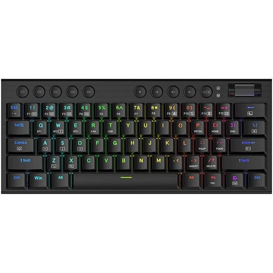 Tastatura gaming mecanica Bluetooth cu fir si wireless Redragon Horus Mini PRO neagra iluminare RGB