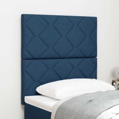 vidaXL Tăblie cap cu lumini cu bandă LED albastru 80 cm țesătură