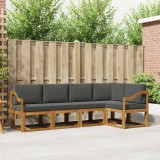 vidaXL Set de canapea cu pernă 5 pcs Natural și Antracit 3366410