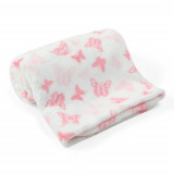 Paturica din fleece pentru bebelusi fluturasi roz, Mother&#039;s Choice