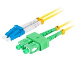 Patch cord fibră optică LANBERG LC/UPC - SC/APC 1m galben