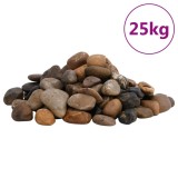 vidaXL Pietricele Acvariu/Terariu, 25kg, Mix Culori, 2-5cm - Decor Acvatic Natural, Lustruite