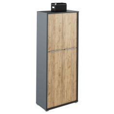 Dulap 2 usi mdf grafit stejar artizanal Ryoma 75x38x217.8 cm