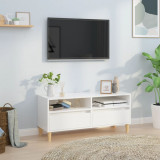 Comodă TV, alb extralucios, 100x34,5x44,5 cm, lemn prelucrat, vidaXL