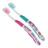 Periuțe de dinți pentru copii, 2 buc, Fucsia și Verde, cu model Hello Kitty, 16 cm, CMCLASS