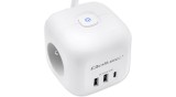 Prelungitor Qoltec Power cube 6-&icirc;n-1 cu comutator iluminat | 3x AC | 2x USB | 1x USB-C PD 20W | Alb | Cablu 2m