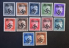 Deutsches Reich - Ocupație WWII / Memel (1941) Timbre propaganda Supratipar "Memel" (1Pf p&acirc;nă la 24Pf) (Neștampilat cu gumă și șarnieră / MH) BN1