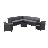 Set de mobilier de grădină Claire IV cu 9 locuri și masă de depozitare Vigo