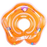 Colac de gat pentru bebelusi, JustZEN&trade;, MTR1, portocaliu, cureluse de ajustare in jurul gatului, 0-24 luni