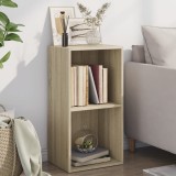 Biblioteca 2 rafturi stejar sonoma 40x30x76,5 cm lemn prelucrat GartenMobel Dekor, vidaXL