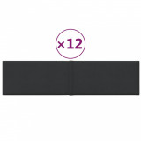 Panouri de perete, 12 buc., negru, 60x15 cm, textil, 1,08 m&sup2;