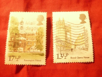 2 Timbre Marea Britanie 1980 - Londra Arhitectura - stampilate foto